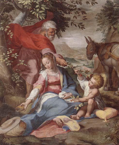 unknow artist The rest on the flight into egypt Norge oil painting art